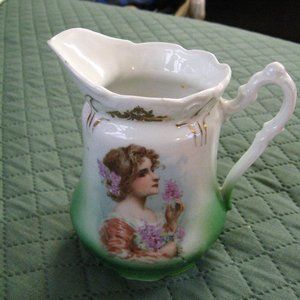 🫖 Victorian Woman Vintage Decorative Old Small Pitcher